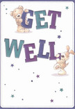 Cheerful and heartwarming, this illustrated get well card is as comforting as a hand-delivered arrangement from Brentwood's own talented florists. Two lovable friends-a fluffy teddy bear and a perky puppy-balance and hold up the large, vibrant letters of 'Get Well,' infusing the card with playful energy. Indigo and teal shades leap from the text, set against a soft cream background that radiates gentle optimism. Blue and purple stars are scattered about, their twinkles evoking hope and possibility, like spring wildflowers found by the Brentwood railway tracks. The furry textures are remarkably tactile, inviting thoughts of a cozy embrace. This card doesn't simply wish recovery-it wraps the recipient in a sense of community and caring unique to Brentwood, making the act of sending it, especially with local floral delivery, all the more meaningful.